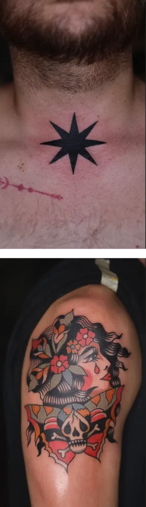 tattoo rose and dagger