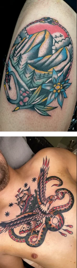 tattoo rose and dagger