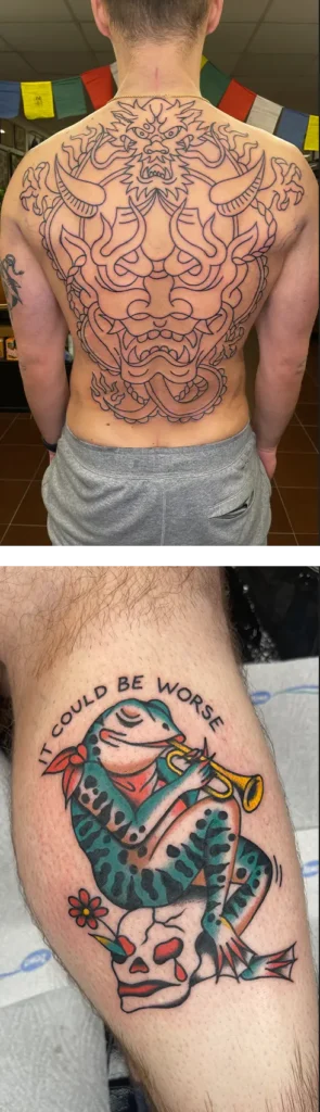 tattoo rose and dagger