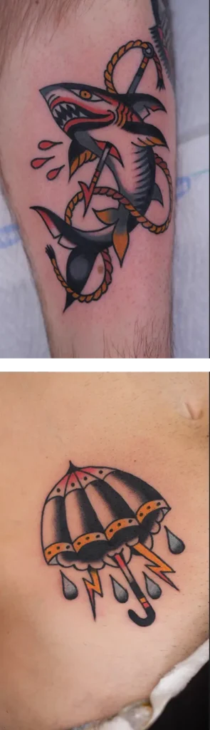 tattoo rose and dagger