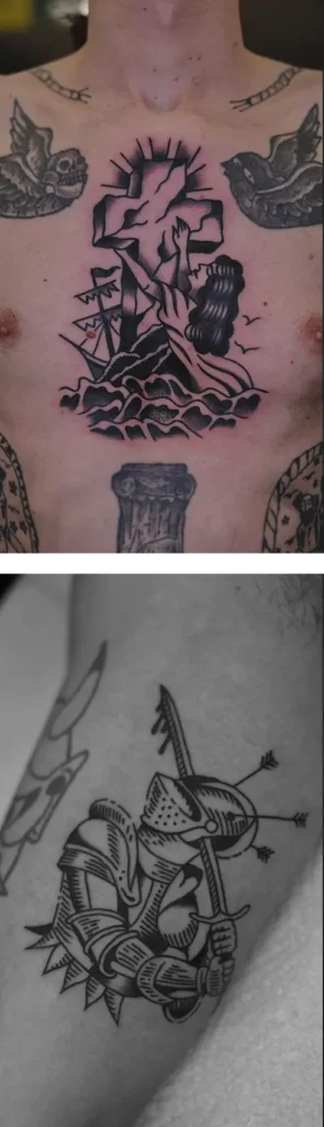 tattoo rose and dagger