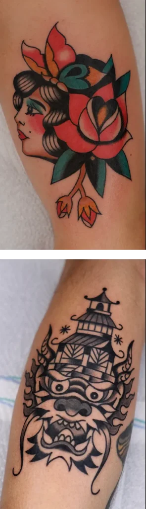 tattoo rose and dagger